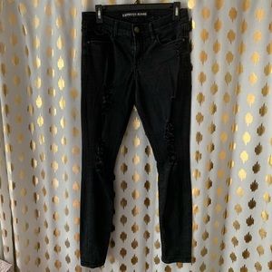 express black distressed jeans